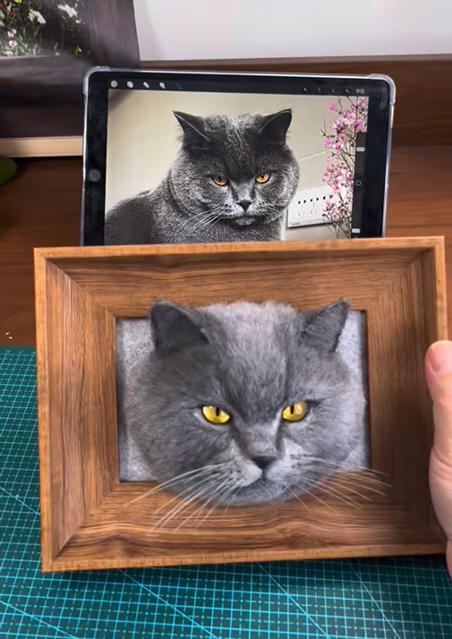Custom Framed Portrait without Paws (Suitable for All Cat and Dog Breeds)