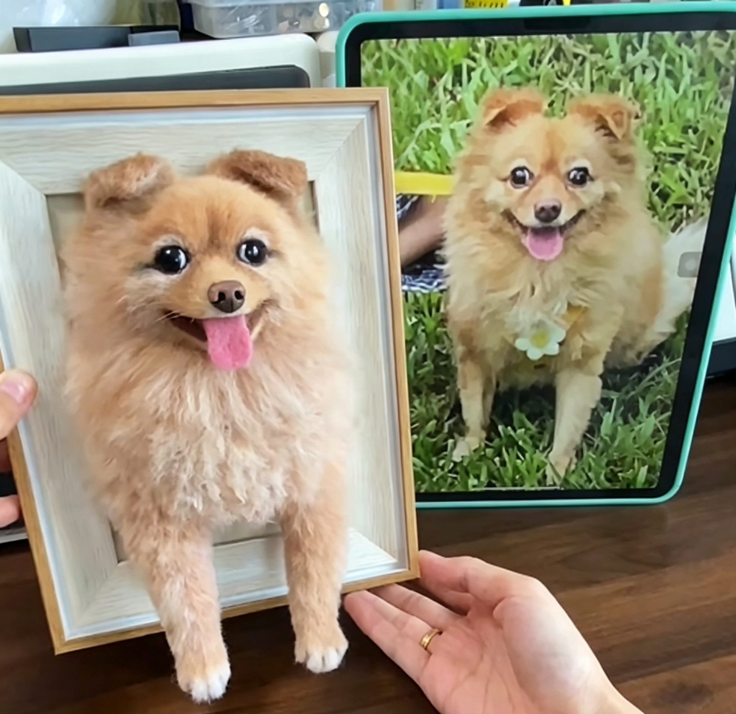 Custom Framed Portrait with Paws (Suitable for All Cat and Dog Breeds)